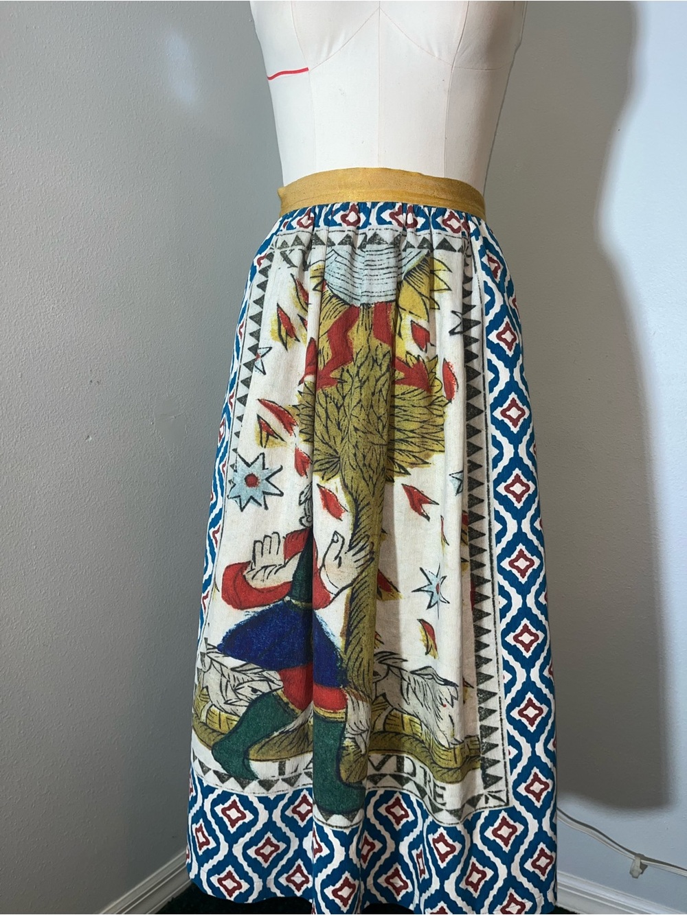 British Museum x Aesop Art Print Flare Skirt Medium Colorful Maximalist Luxury